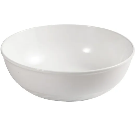 Lavabo da appoggio tondo Slim ceramica bianca diametro 40 cm e altezza 14,5 cm