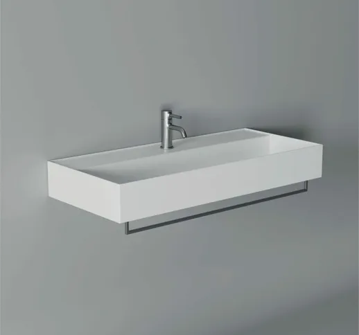 Lavabo Hide sospeso cm. 100x45 rettangolare in ceramica bianco - Ceramica Alice