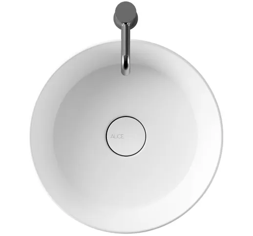 Lavabo Spy appoggio/sospeso salvaspazio diam. 40 cm tondo in ceramica bianco - Ceramica Al...