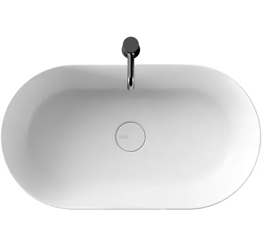 Lavabo Unica appoggio cm. 70x38 ovale in ceramica bianco - Ceramica Alice