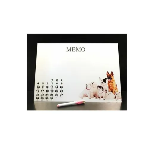  - lavagna lavagnetta cucina x memo con datario in vetro + pennarello 360 x 260 mm