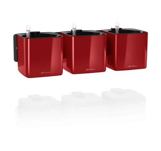 Vaso da interno cube Glossy Green Wall Home 14 cm - Rosso Scarlatto Lucido - Rosso Scarlat...