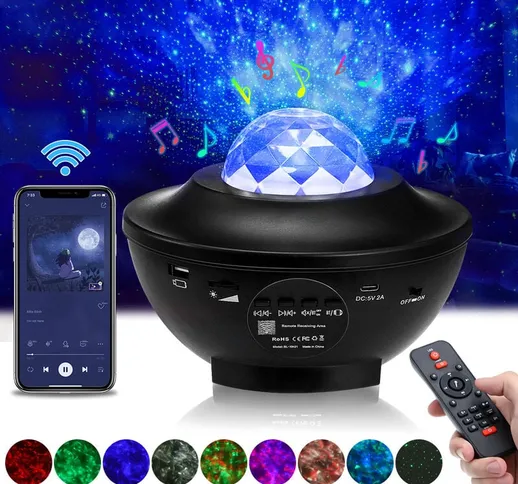 Insma - led Galaxy Projector Light Starry Sky Star Bluetooth Music Nightlight + telecomand...