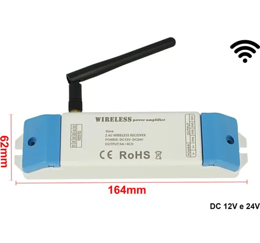 CL0244 Amplificatore Wireless 2.4G Slave Segnale PWM 4 Canali RGBW 12V 24V AP244 5AX4 - Le...