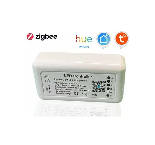 Ledlux - ZigBee Controller 12V 24V 6A Per Striscia Led Mono Colore APP Tuya Compatibile Co...