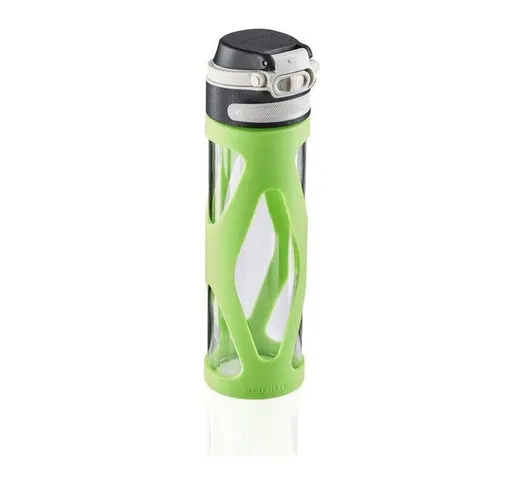  - Borraccia Flip in Vetro Verde 600ml