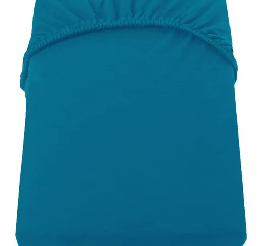 Lenzuolo ambra colore blu cotone jersey 180-200X200 Decoking