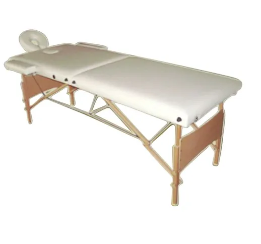 Lettino da massaggio Melko Profi 2, 3 o 4 zone in alluminio e legno, pieghevole e regolabi...