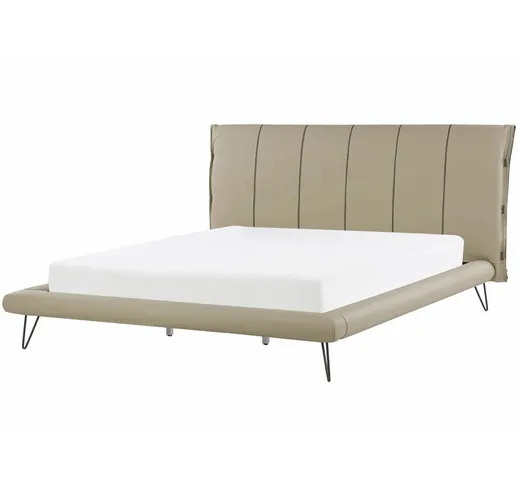 Beliani - Letto a doghe in similpelle beige 180 x 200 cm BETIN
