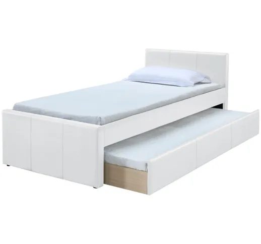 Letto estraibile 90 x 195 PU bianco MACCO