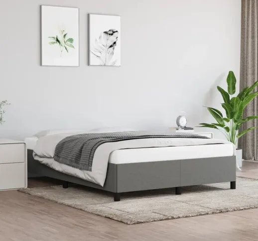 Maisonchic - Letto Matrimoniale Moderno Struttura Letto Giroletto Grigio Scuro 140x190 cm...