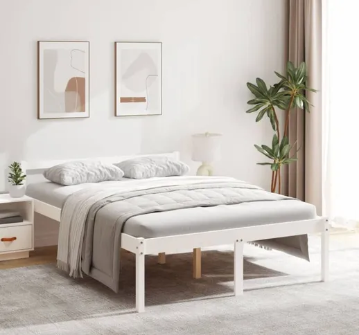 Maisonchic - Letto Matrimoniale Moderno Struttura Letto Giroletto in Legno Massello di Pin...