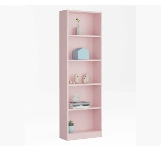 Libreria 5 ripiani 180 h cm rosa