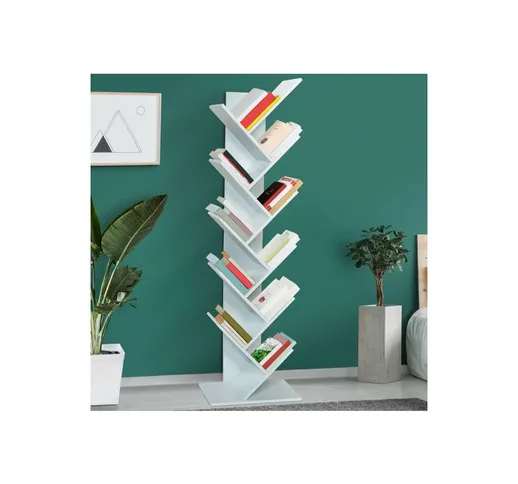 Idmarket - Libreria ad albero 10 livelli bianco tea