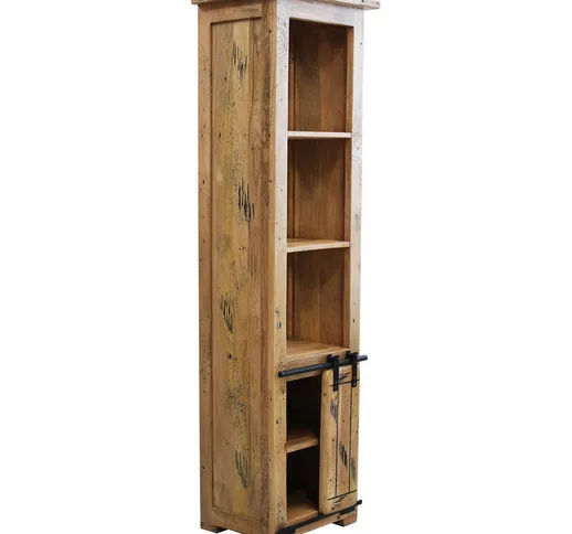 libreria legno di mango di design moderno industrial cm 50 x 40 x 180 h
