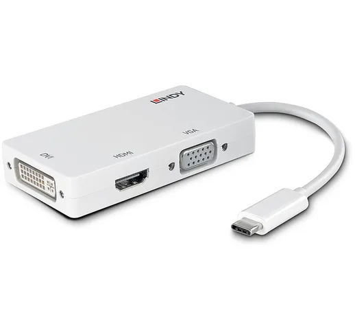  43273 cavo di interfaccia e adattatore USB-C HDMI/DVI/VGA Bianco