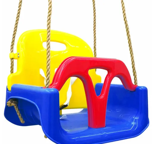 3in1 Altalena da Giardino 40x43x33cm Bambini Sedile 6-72 Mesi Rosso-Blu - bunt - Littletom