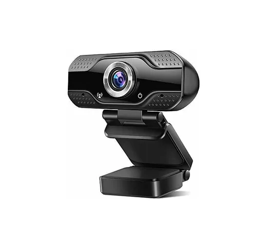Full HD 1080P Webcam con Microfono USB 2.0 Web Camera Fuoco Automatica, con Clip Regolabil...