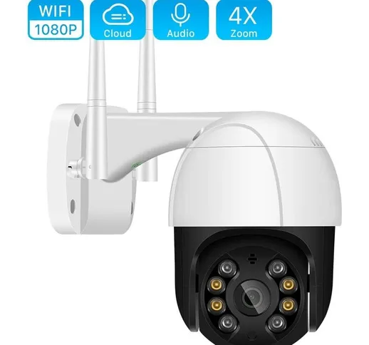 HD 1080P Ptz WiFi Telecamera IP Speed ??Dome Telecamere esterne Zoom digitale 4X AI Rileva...