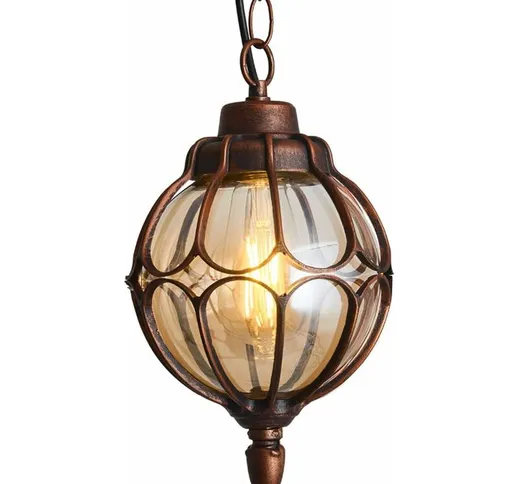 lanterna a sospensione per esterni, lampada da soffitto a sospensione con sfera di vetro i...