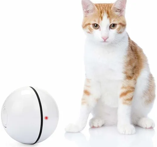  Palla luminosa giocattolo per gatti a rotazione automatica a 360 gradi con luce LED e bat...