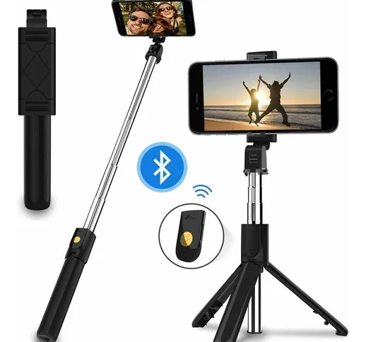  selfie stick Bluetooth treppiede con telecomando, selfie stick rotante con telecomando Bl...