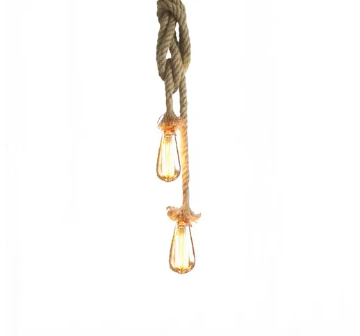400cm AC220V E27 doppia testa canapa Vintage corda appesa a sospensione lampada industrial...