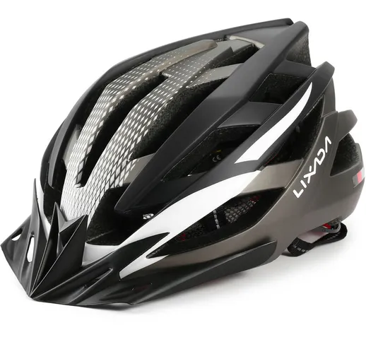 Lixada Casco da ciclismo traspirante con visiera parasole Riflettore posteriore sicuro Don...