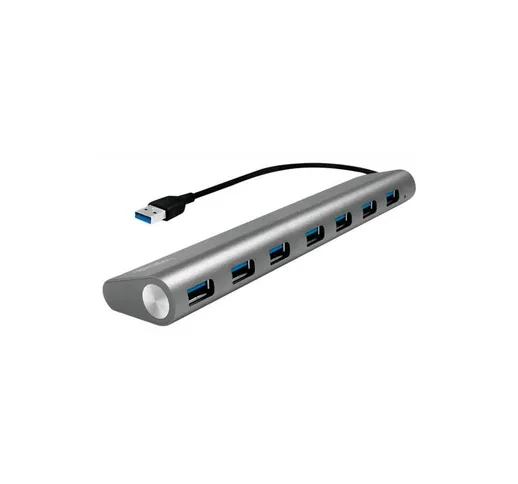  Hub USB 3.0 SuperSpeed 7 porte Alluminio Silver