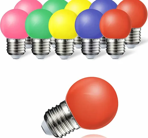 Lotto di 10 E27 LED Colore della lampadina 1W colorato lampadina 100LM risparmio energetic...