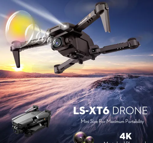 LS-XT6 RC Drone con fotocamera 4K Drone Dual Camera Track Volo Sensore di gravita Gesto Fo...