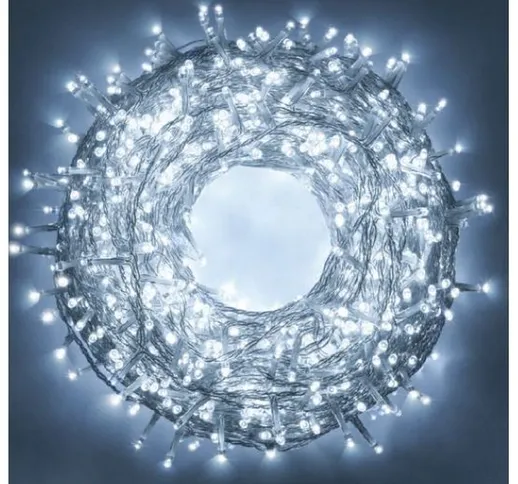 Luccika Crylight stringa serie 200 luci di Natale a led bianco ghiaccio 16 mt con 8 giochi...