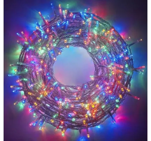 Luccika Crylight stringa serie 400 luci di Natale a led multicolore rgb 32 mt con 8 giochi...