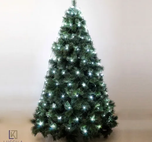 mantello a rete per albero di Natale con controller 8 giochi di luce con memoria per uso i...