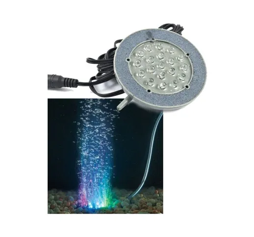 Trade Shop Traesio - Trade Shop - Luce 19 Led Rgb Acquario Con Bolle Aria Pietra Porosa Pe...