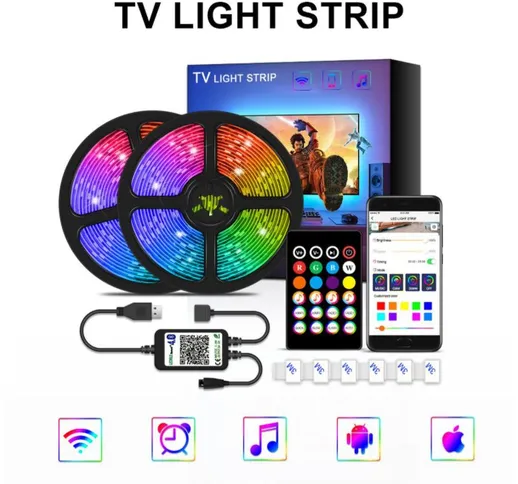 Luce a LED con luce Bluetooth con illuminazione di sfondo TV 5V con 5050RGB Light Light Li...