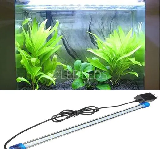 Luce acquario plafoniera strip 55 led 60 cm bianco neon alta luminosita' 3 watt