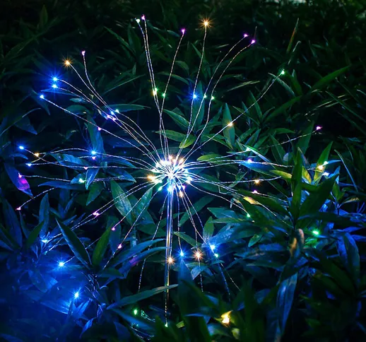 Tancyco - Luce solare per fuochi d'artificio, epic gadget 90 led multi colore Fuochi d'art...