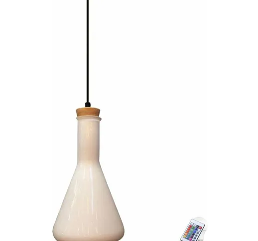luce vetro bottiglia ciondolo legname illuminazione set remoto RGB compreso lampade LED