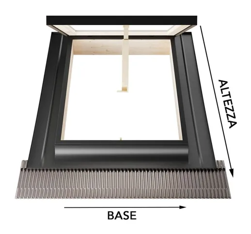 Lucernario Finestra da tetto - Linea Best - apertura vasistas in alluminio - (38x75 Base x...