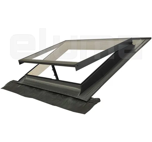 Lucernario - Finestra per tetto in Legno e Alluminio con Vetro Temperato Antigrandine 4 mm...