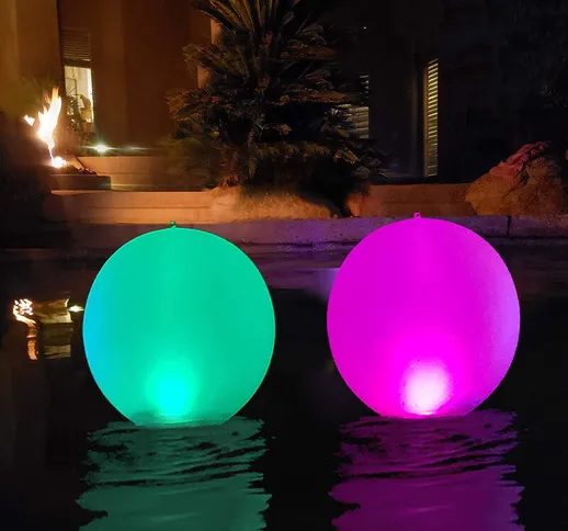 Betterlifeit - Luci a LED solari da 14 pollici, sfera a LED solare per piscina galleggiant...