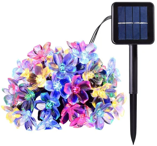 Luci a stringa di fiori ad energia solare 7m / 22.97ft 50pcs Cherry Blossoms LED colorati...