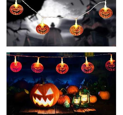 Luci a stringa di Halloween LED Jack-o-lanterns Illuminazione di Halloween, 2 modalità di...