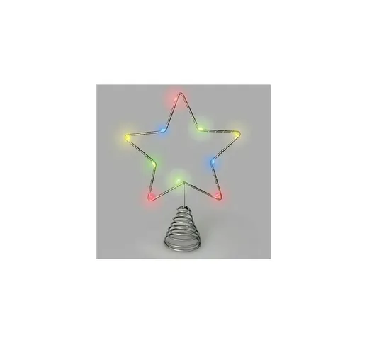 Luci di Natale Stella Albero di Natale Luce Multicolore 10 Led. Uso interno Protezione IP2...