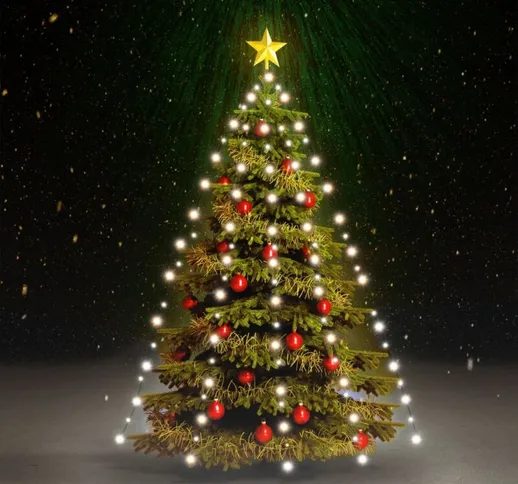 Rete di Luci per Albero di Natale 210 led Bianco Freddo 210 cm