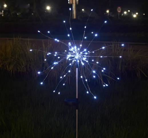 Tancyco - Luci solari a fuochi d'artificio Luce da giardino Lampada da esterno impermeabil...