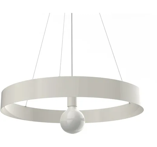 Lumicom - halo Sospensione, 1X E27, max 42W, metallo, bianco lucido, D.60cm