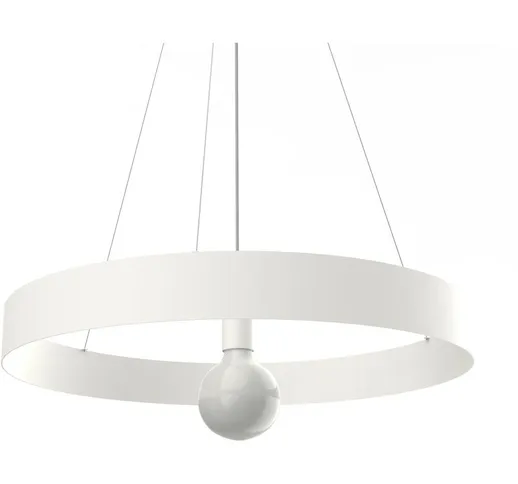 Lumicom - halo Sospensione, 1X E27, max 42W, metallo, bianco opaco, D.60cm