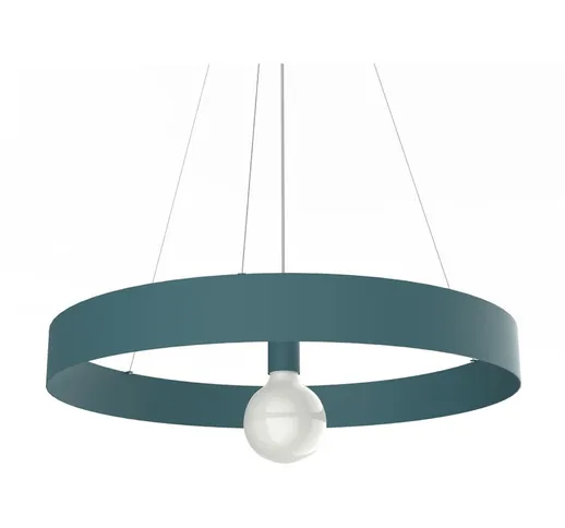 Lumicom - halo Sospensione, 1X E27, max 42W, metallo, blu mediterraneo, D.60cm